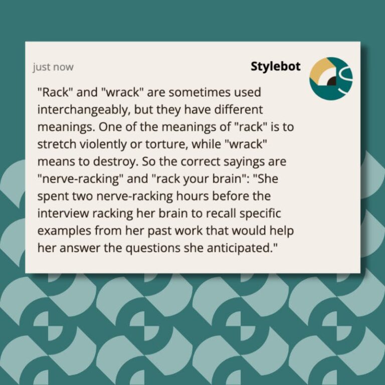 The difference between "rack" and "wrack" Stylebot
